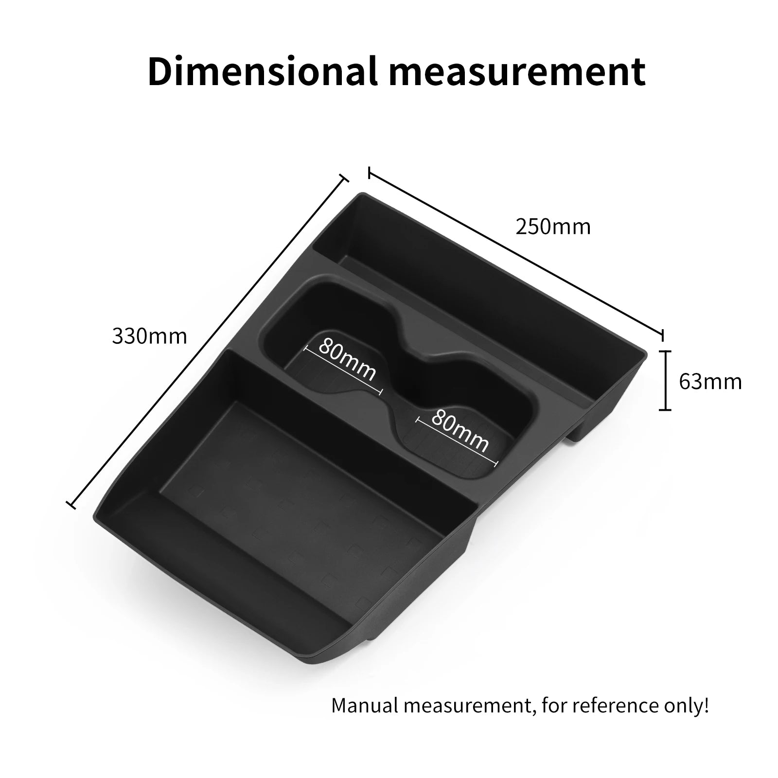 Smabee for Hyundai Santa Fe 2024 2025 2026 Car Central Lower Layer Storage Box Cup Holder TPE Organizer Tray Accessories Tidying
