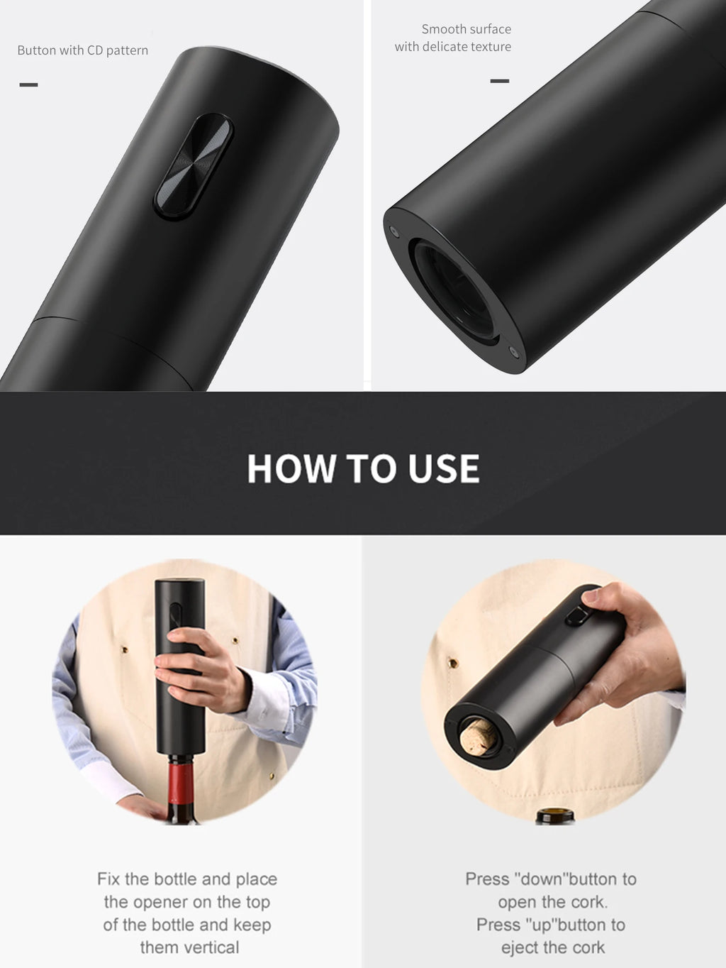 Electric Wine Opener Set Automatic Corkscrew Wine Openers for Beer Bottle Opener Battery Operated Kitchen Bar Can Opener