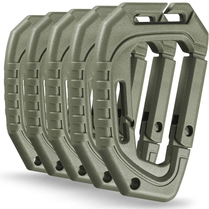5Pcs Plastic Tactical Carabiners Fast Spring Hard Hook Buckle D-Clip For Molle Webbing Accessories Backpack/Vest/Belt