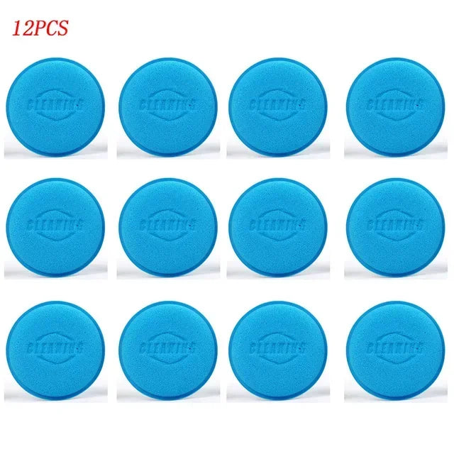 12Pcs Car Waxing Polishing Pad Home Car Wash Care 10cm Car Cleaning Kit Car Foam Sponge Wax Applicator Cleaning Detailing Pads