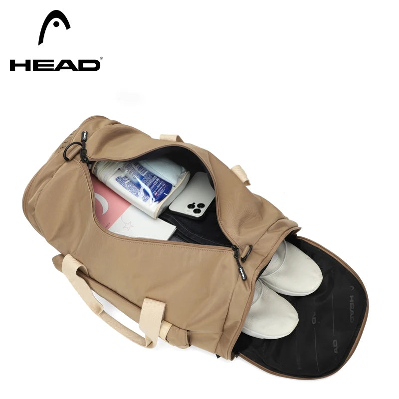 HEAD Waterproof Travel Bag Duffel Luggage Handbag with Shoes Compartment,Large Capacity Crossbody Sports Gym Bag for Men Women