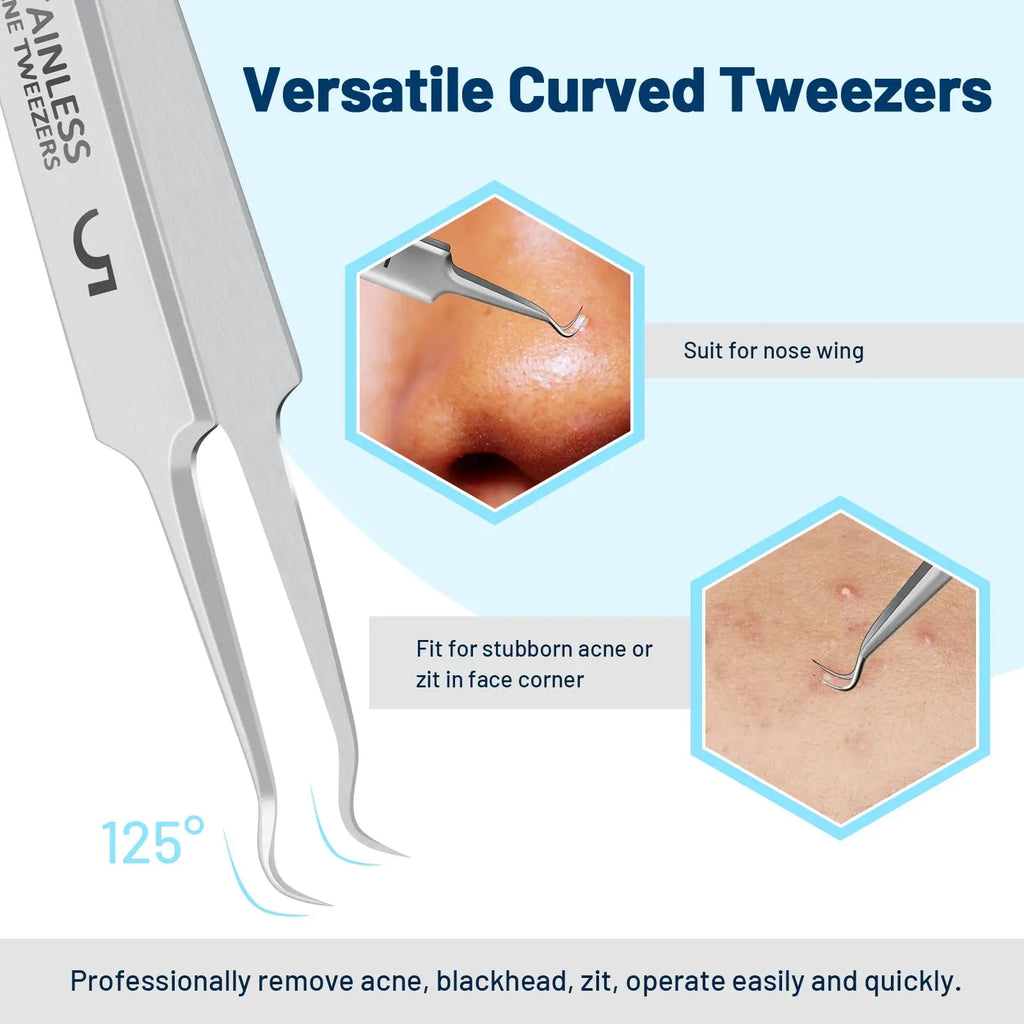 Blackhead Remover Tweezers,Ingrown Hair Tweezers, Precision Blackhead Pimple Extractor, Cell Clips Tweezers, Tweezers for Women