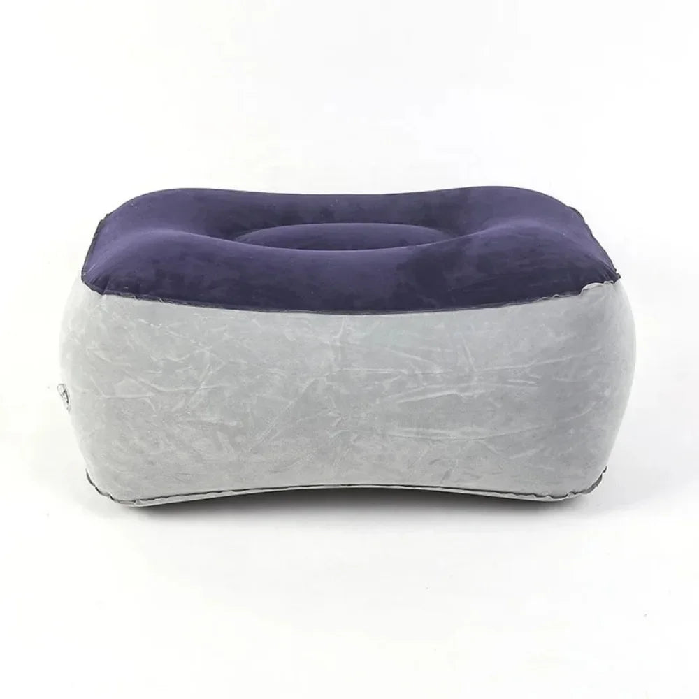 Inflatable PVC Footrest Pillow Air Cushion for Travel Office Home Leg Up Relaxing Foot Rest Under Desk Support
