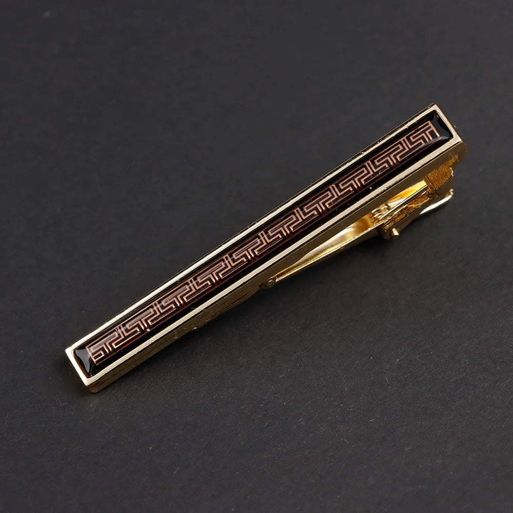 New High Quanlity Classic Golden Sliver 6cm Designer Metal Tie Clips Set Necktie Pin For Men Business Banquet Accessories Gift