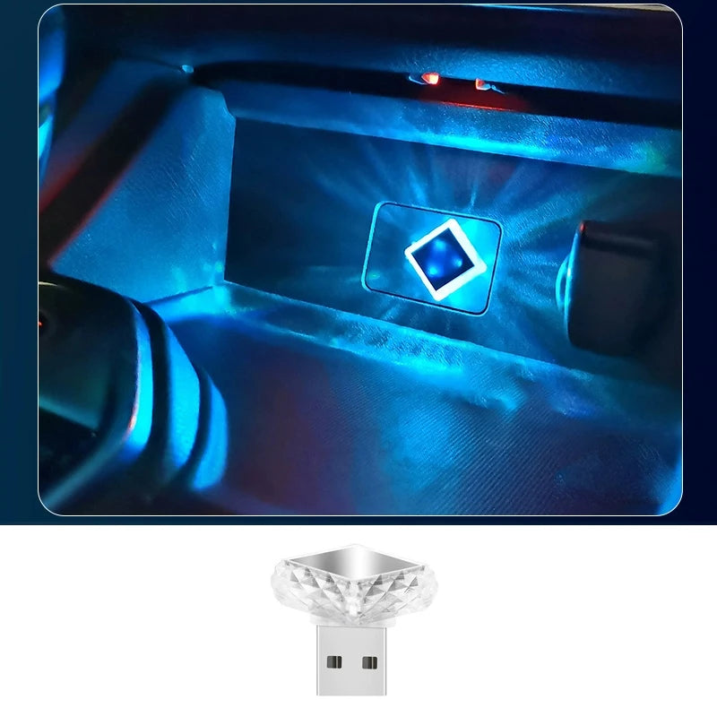 TypeC car atmosphere light, wireless modification for interior decoration, car USB rainbow atmosphere night light Type-C