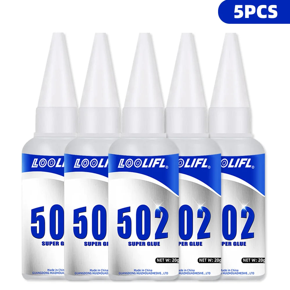 LOOLIFL 502 Super Glue 20g Instant Strong Adhesive Transparent Glue for Metal Plastic Wood Ceramics Universal Repair Tool 1-7pcs