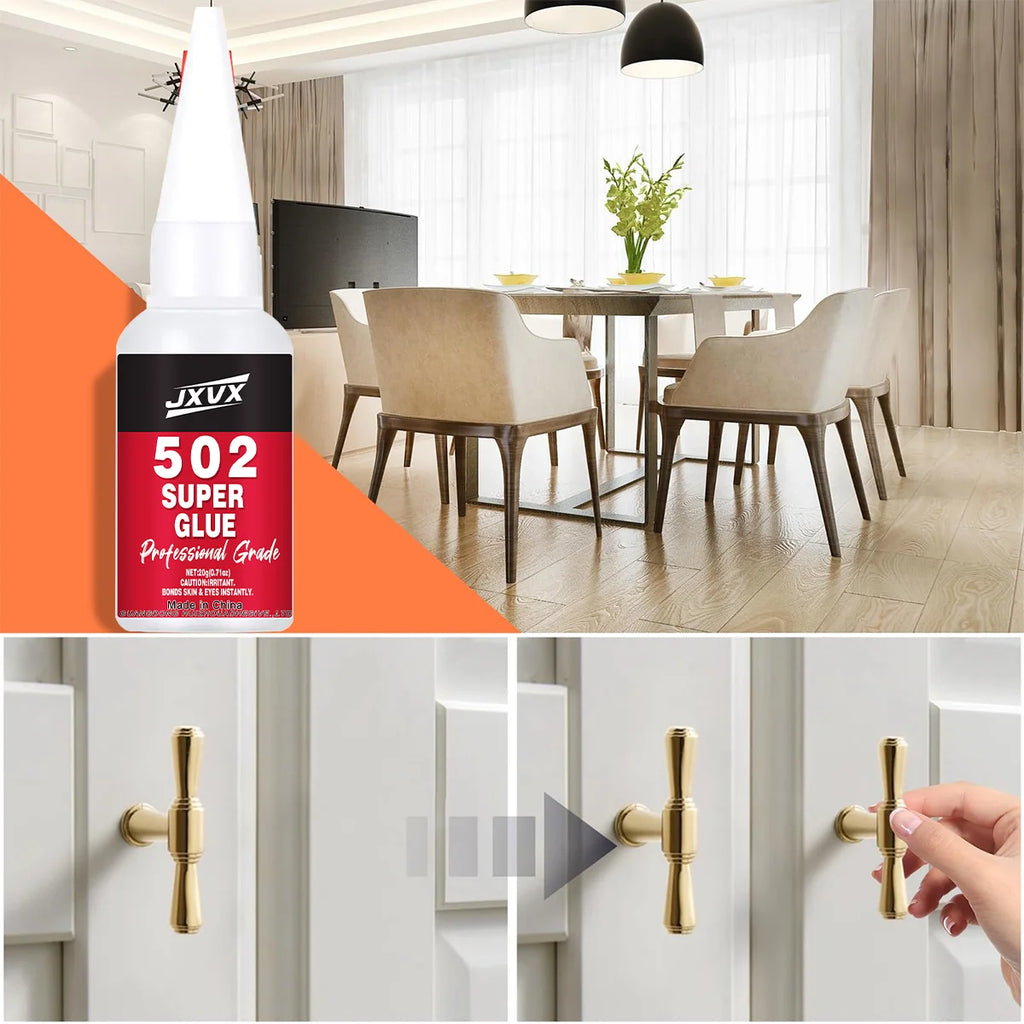 JXVX 50g 502 Super Metal Glue - Industrial Strength Metal Adhesive for Stainless Steel, Aluminum Alloy, Automotive and More - Quick Set in 15 Seconds,With Precision Distributor.