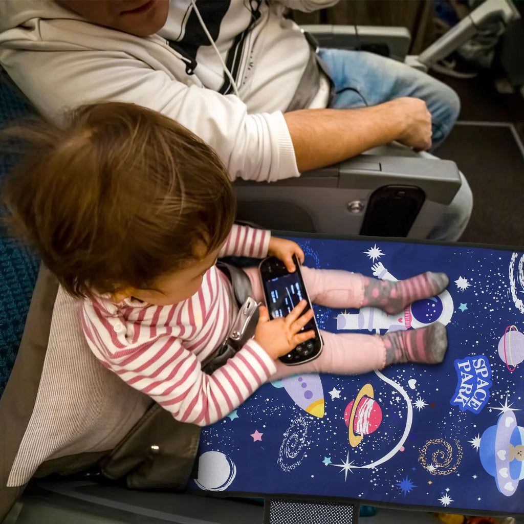 Kids Airplane Footrest Portable Kids Airplane Seat Extender Colorful Airplane Foot Hammock Breathable Toddler Airplane Bed