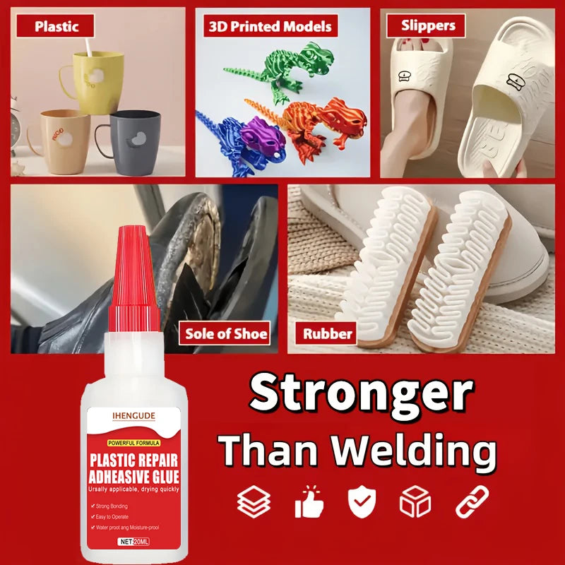 Rubber Glue, Super Strong Adhesive, Cures in 10 Seconds, Used for Tire Repair, Wood, Rubber, Metal, and Glass Repair