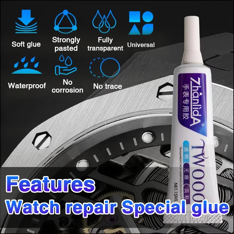 15ML Transparent Watch Glue Soft With Dispensing Needle Repair Smartwatch Bonding Metal Glass DIY Sticky Drill Glue Pen Adhesive