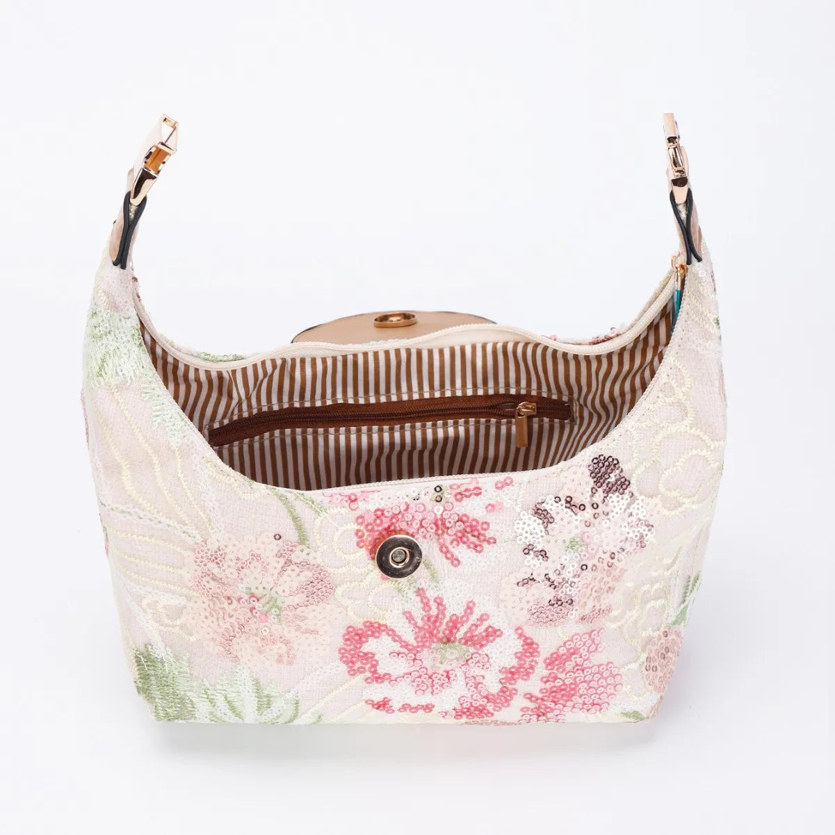 French retro flower embroidery bag women's bag large capacity handbag niche design sense commuter women's bag