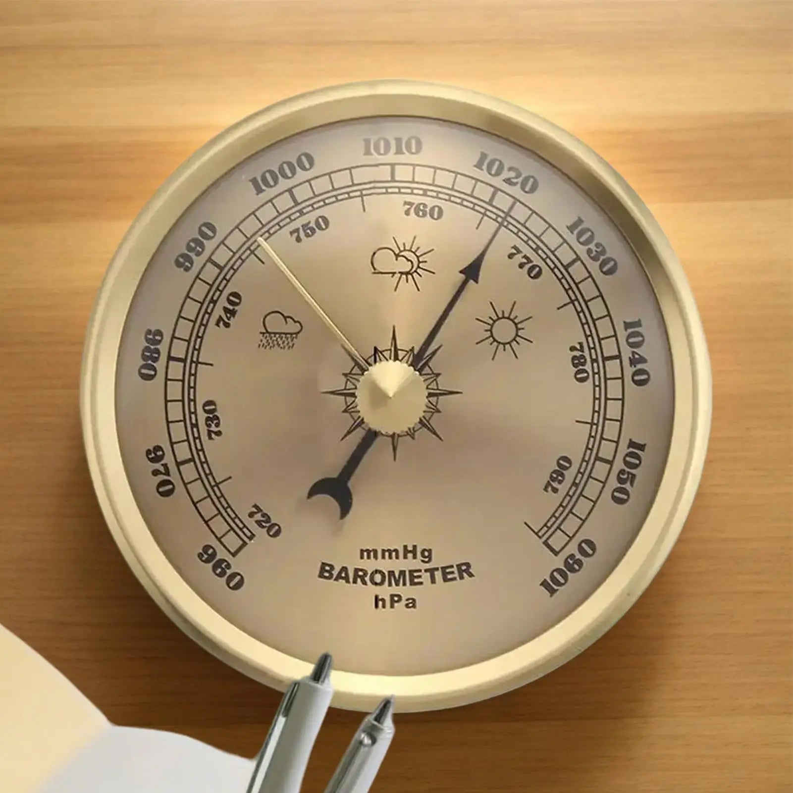 Multi-functional Fishing Barometer Air Pressure Gauge Wall Hanging Weather Forecast Station for Ships Laboratories Families Tool