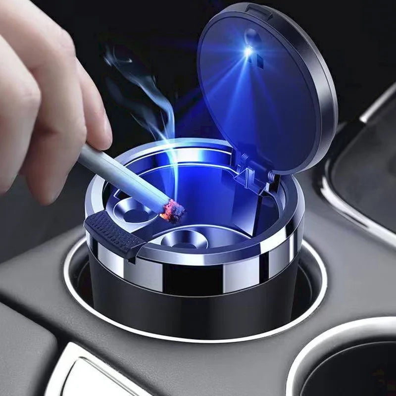 Car Ashtray Cigarette Ash Holds Cup LED Light Automotive Ashtray For Morris Garages MG ZS HS Logo Auto Accessories interior