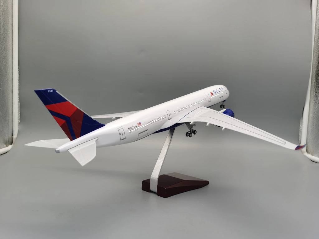 1/142 Scale 47CM Airplane A350 Delta Airways Airplane Model Toy with Wheel Landing Gear Aircraft Model Plane for Collectible