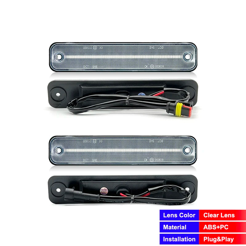 For Hummer H2 2003-2009 Clear & Smoked Lens LED Side Marker Lamp Amber Front Red Rear Side Fender Lights
