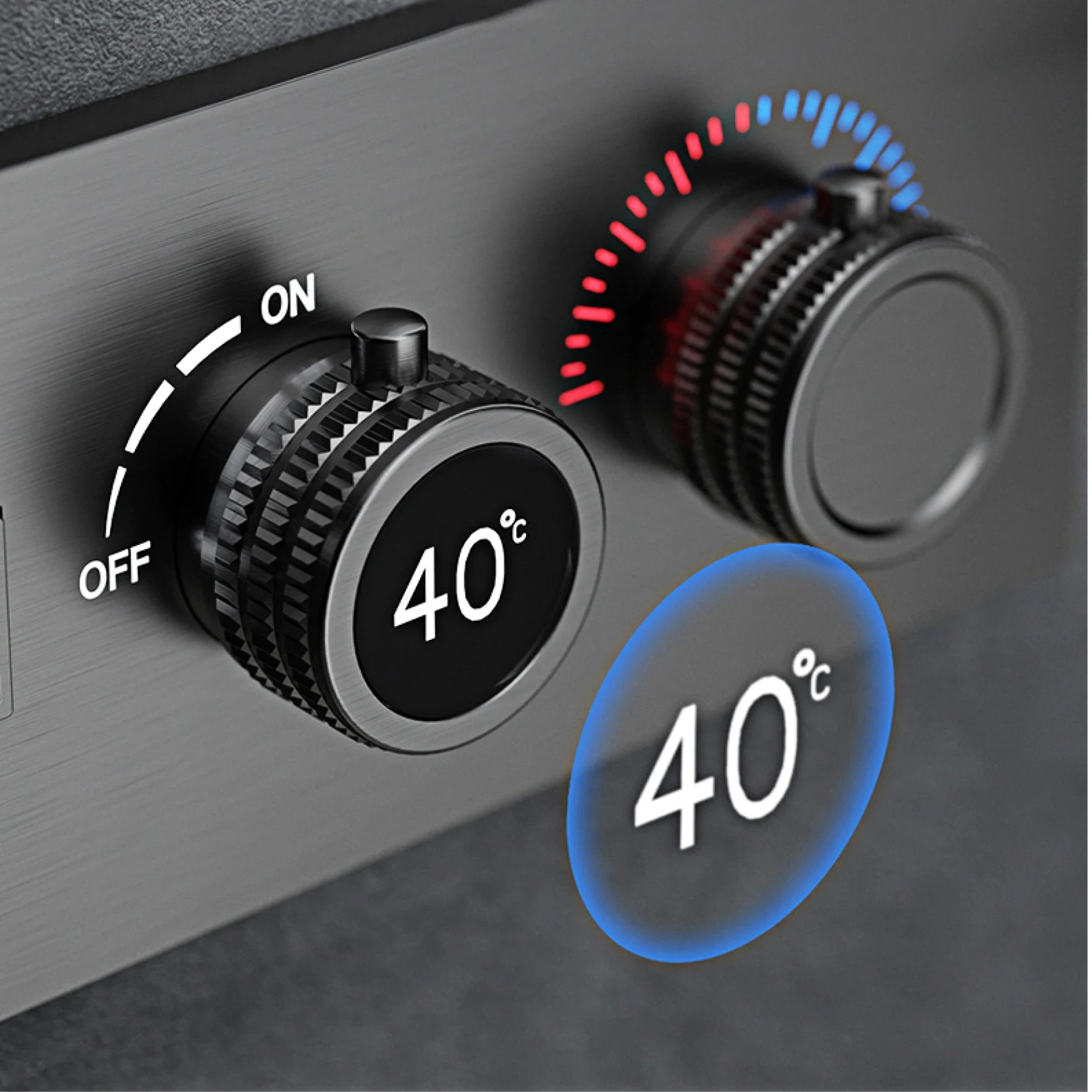 Luxury Black Brass Shower System Wall-Mounted LED Digital Display Design Cold & Hot Dual-Control 4-Function Ceiling Shower Tap