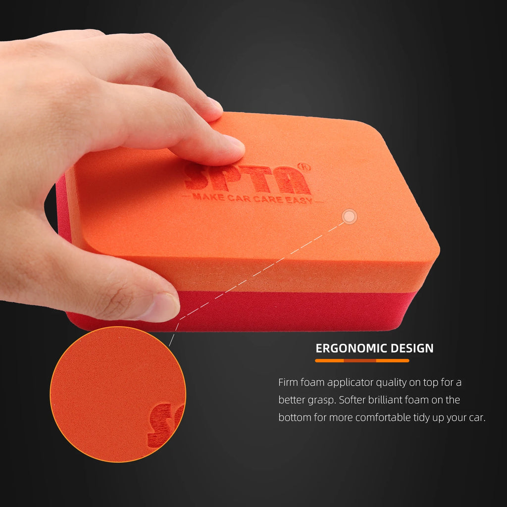 SPTA 1Pc Hand Polishing Sponge Foam Pads Car Coating Pad Car Cleaning Sponge Applicator Pads For Car Paint Waxing