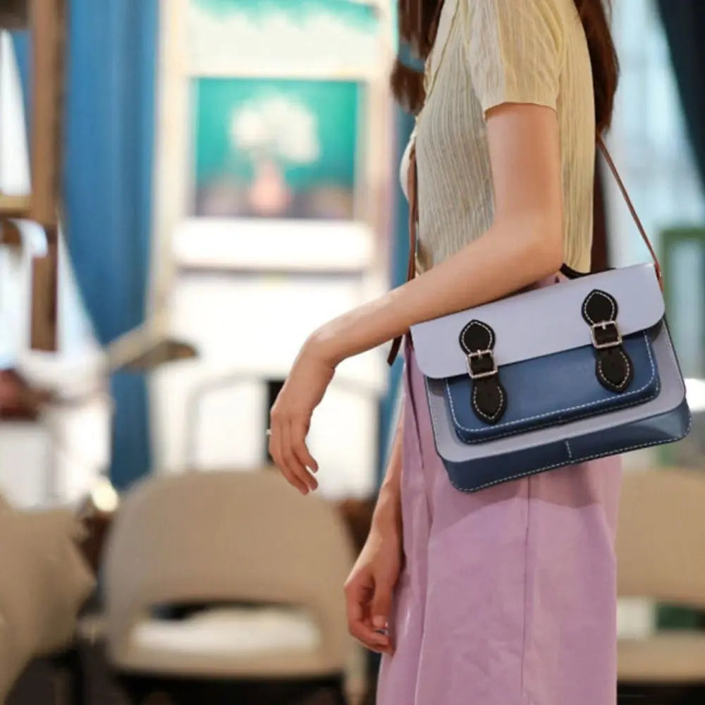 New PU Leather DIY Material Bag 10 Colors DIY Cambridge Messenger Bag Hand-stitched Self-made Bag Women
