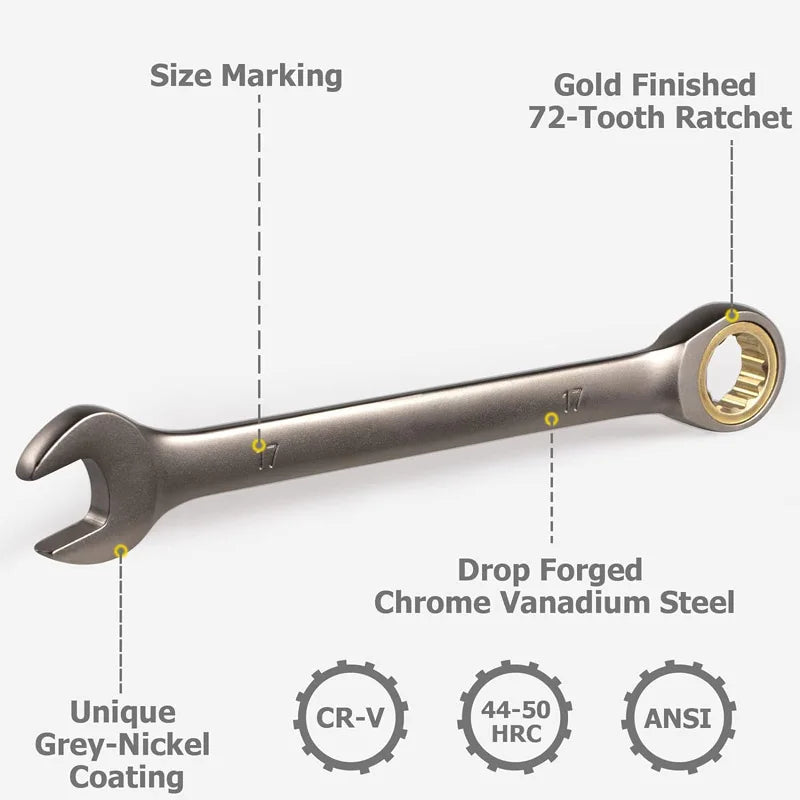 1pcs Ratchet Combination Metric Wrench Multitool Key Ratchet Spanners Set of Tools Universal Wrench Tool Car Repair Tools