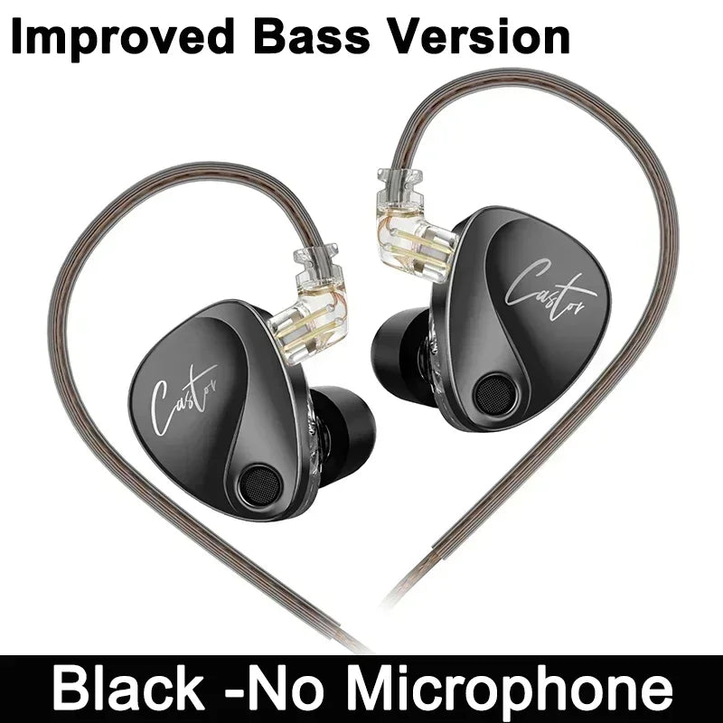 KZ Castor Wired Earbuds Improved Bass HiFi Earphone 2 Dynamic High-end Tunable Balanced Armature In-ear Headphone W/ Accessories