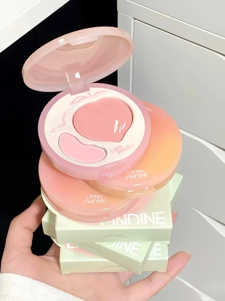 Little Ondine Cosmetics Double Effec Combination High Gloss Powder Blusher Plate Facial Repair Multi-purpose Brighten Makeup