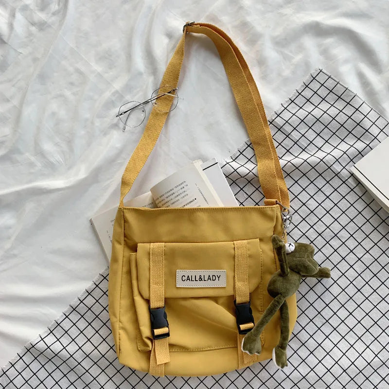 Waterproof Canvas Diagonal Cross Bag Youth Fashion Version Ladies Large Capacity Shoulder Bag Solid Color Women Messenger Bags