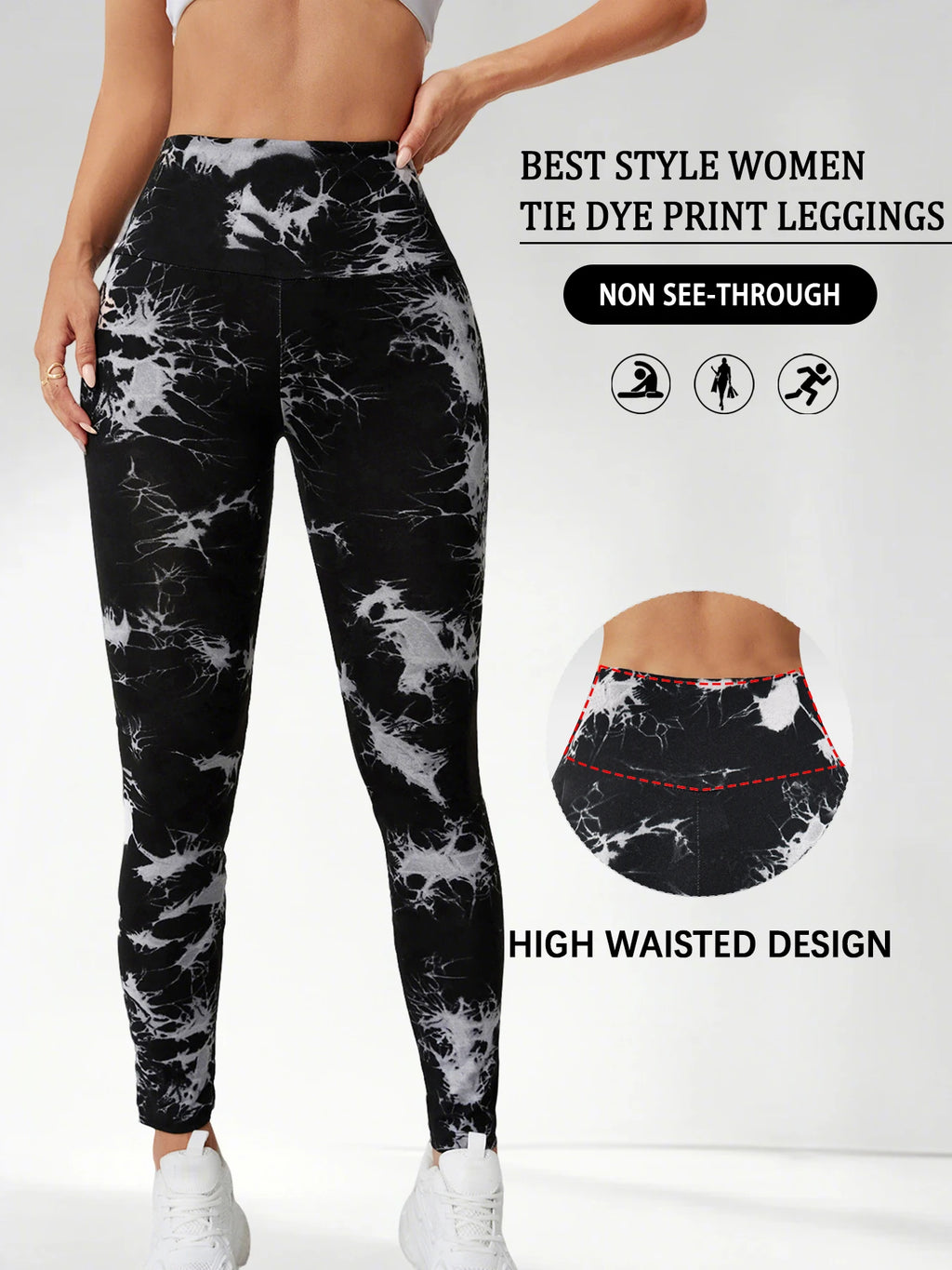 Super Soft High Waisted Tie Dye Leggings for Women Yoga Running Gym No See Through Workout Athletic Tights Push Up Gym Fitness