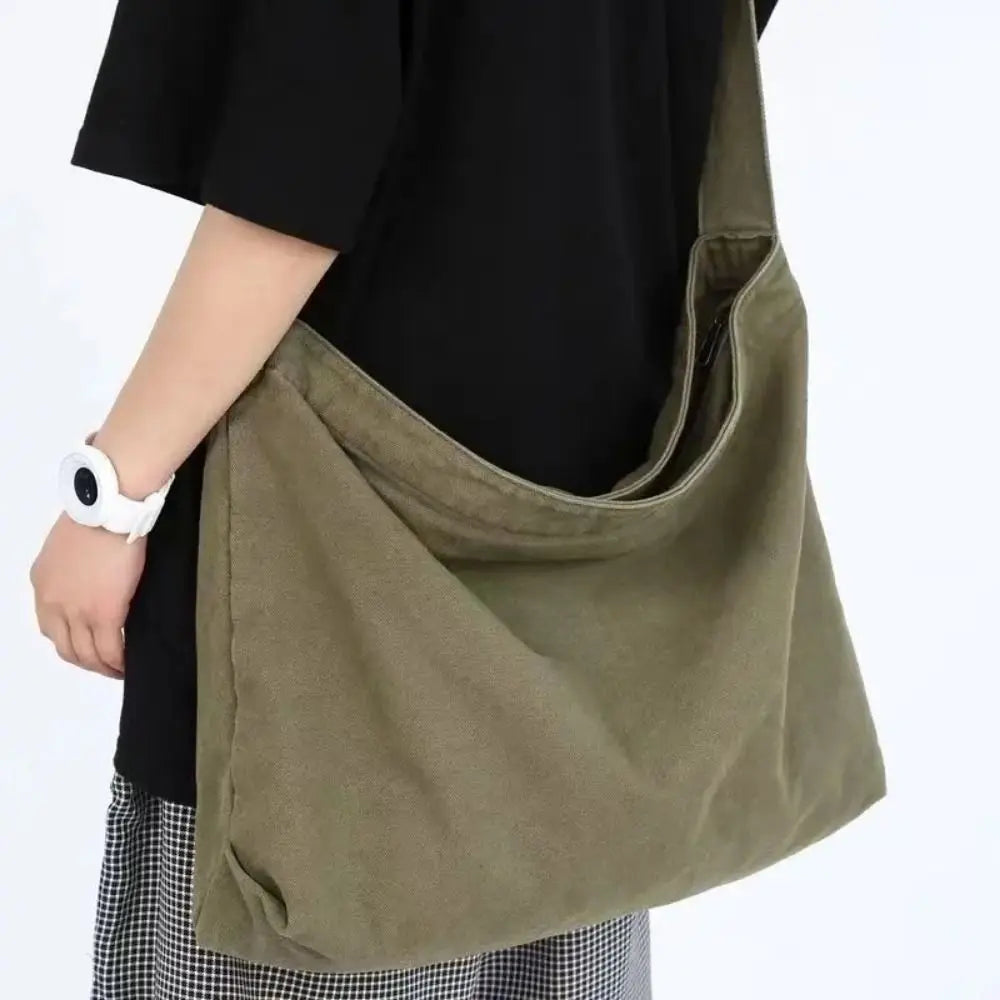 Fashion Canvas Shoulder Bag Large Capacity Multi-purpose Messenger Bag Travel Tote Bag Woman Men