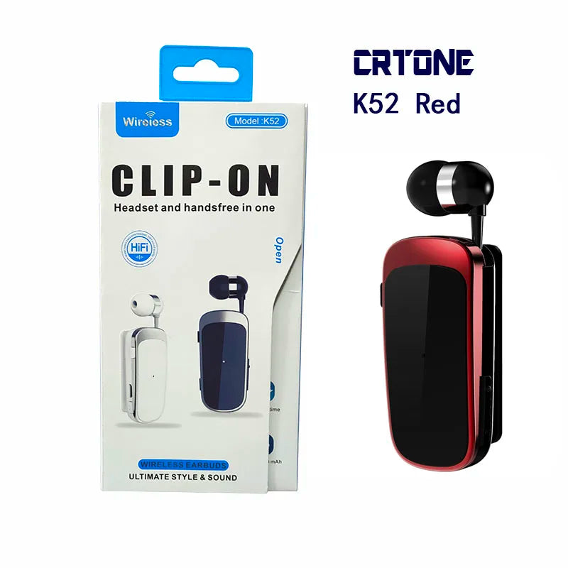 K52 In-Ear Auriculares Mini Wireless Bluetooth Headset Vibration Call Remind Sports Clip Driver Earphones Hands Free PK Fineblue
