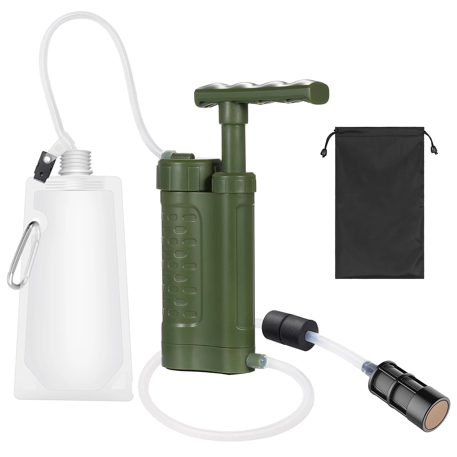 Portable Outdoor Emergency Survival Gear Water Purifier Pump Water Filtration System with 0.01 Micron Water Filter for Emergency