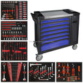 Lockable Seven-Drawer Steel Iron Toolbox For Auto Repair Red 310pcs Tool Sets For Workshop Garage Storage OEM OBM Supported