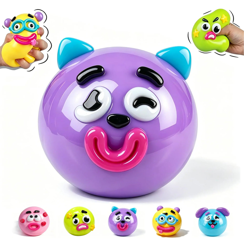Curiosities NEW Smushers Squishy Dog Face Swap Toy Soft Moldable Cute Slow Rise Squeeze Relaxing Sensory Play for Kids