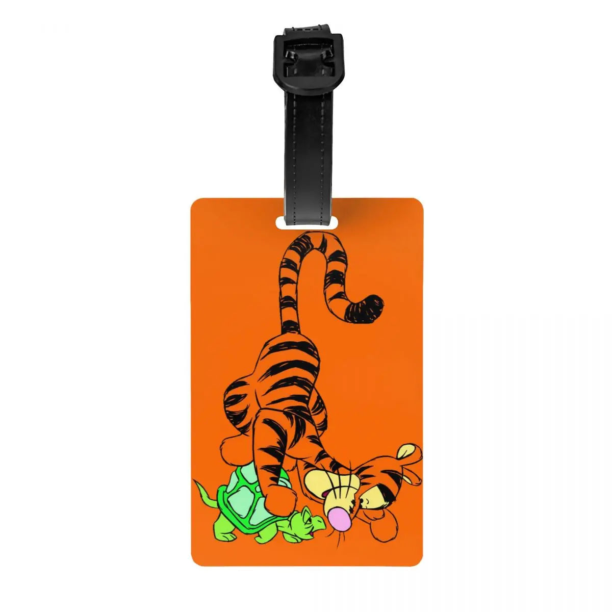 Custom My Friends Cartoon T-Tigger Pooh Luggage Tag Privacy Protection Baggage Tags Travel Bag Labels Suitcase