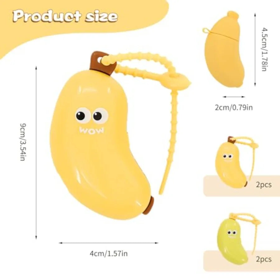 4 Pcs Banana Toothbrush Cover, Banana-Shaped Toothbrush Travel Case with Toothpaste Dispenser, Portable Brush Travel Case for H