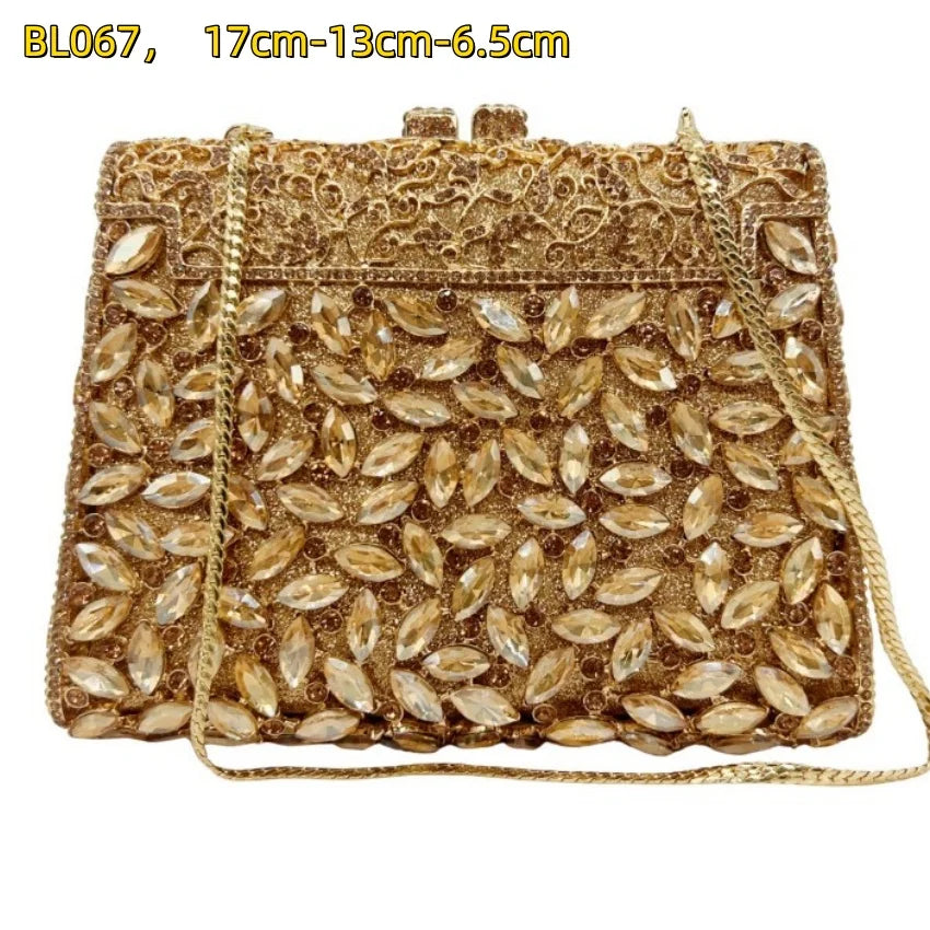 2026 Sparkly Diamond Dinner Bag Hollow Rhinestone Banquet Clutch Bag Women Evening Party Wedding Bridal Purse Rhinestone Handbag