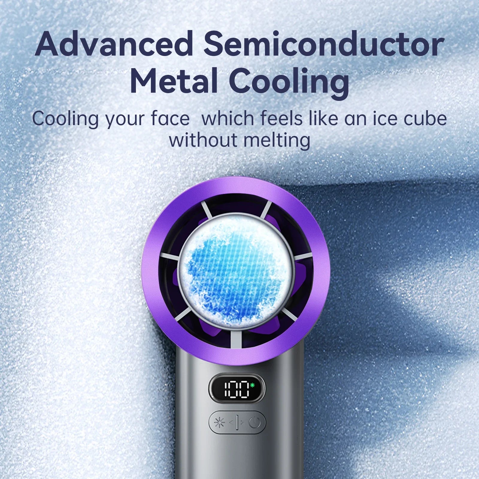 MUXNW Semiconductor Cooling Handheld Fan 13500RPM 100-Speed Digital Screen USB-C Bladeless Outdoor Fan Black