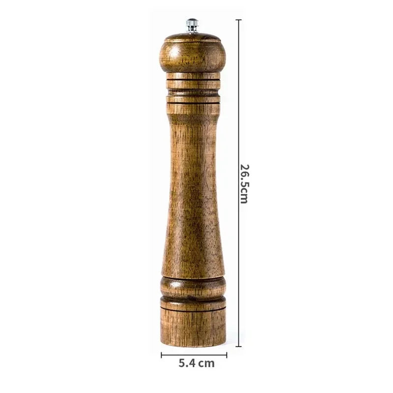 NEW Classical Oak Wood Pepper Spice Mill Grinder Set Handheld Seasoning Adjustable Mills Grinder Ceramic Grinding Core Tools Set