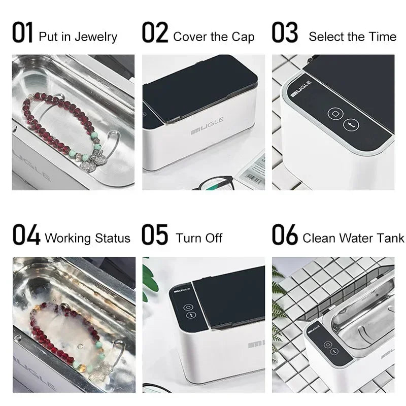 Smart Home Ultrasonic Cleaner for Jewelry Glasses Circuit Board Watches Denture Teeth Razor Ultrasound Cleaning Washing Machine