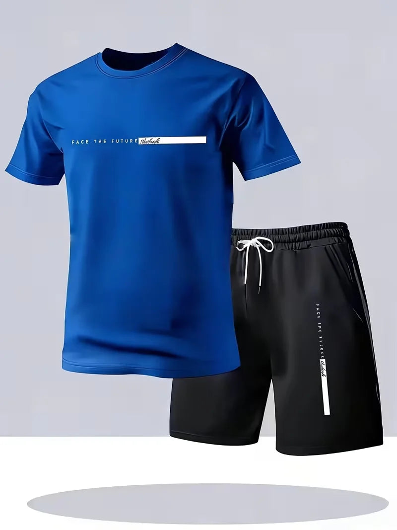 New Street Trendy Men's Summer Breathable Sportswear Short Sleeve Shorts Lightweight Quick Drying Comfortable Fashionable Sports