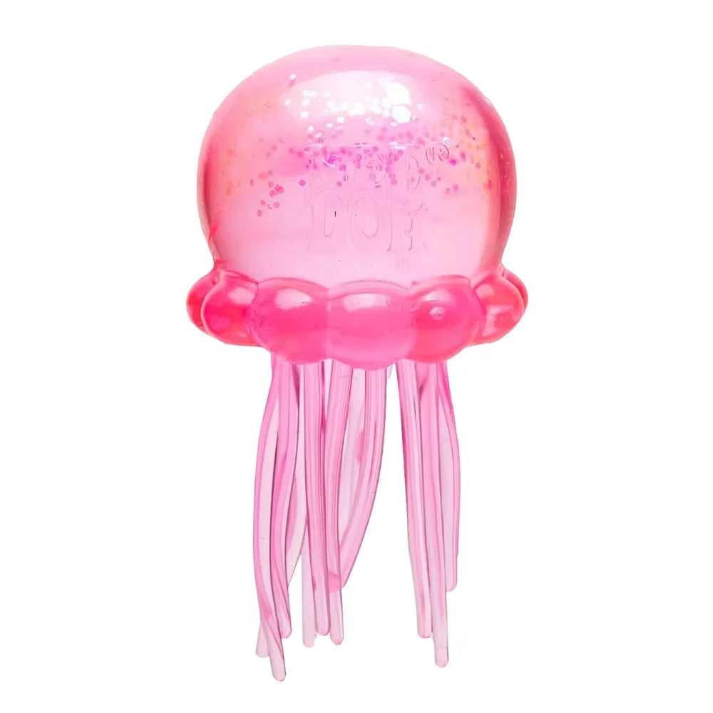 Schylling Nee Doh Jellyfish & Cube Squish Toy, Soft Jelly Squeeze Stress Relief Fidget Toy, Sensory NeeDoh for Kids & Adults