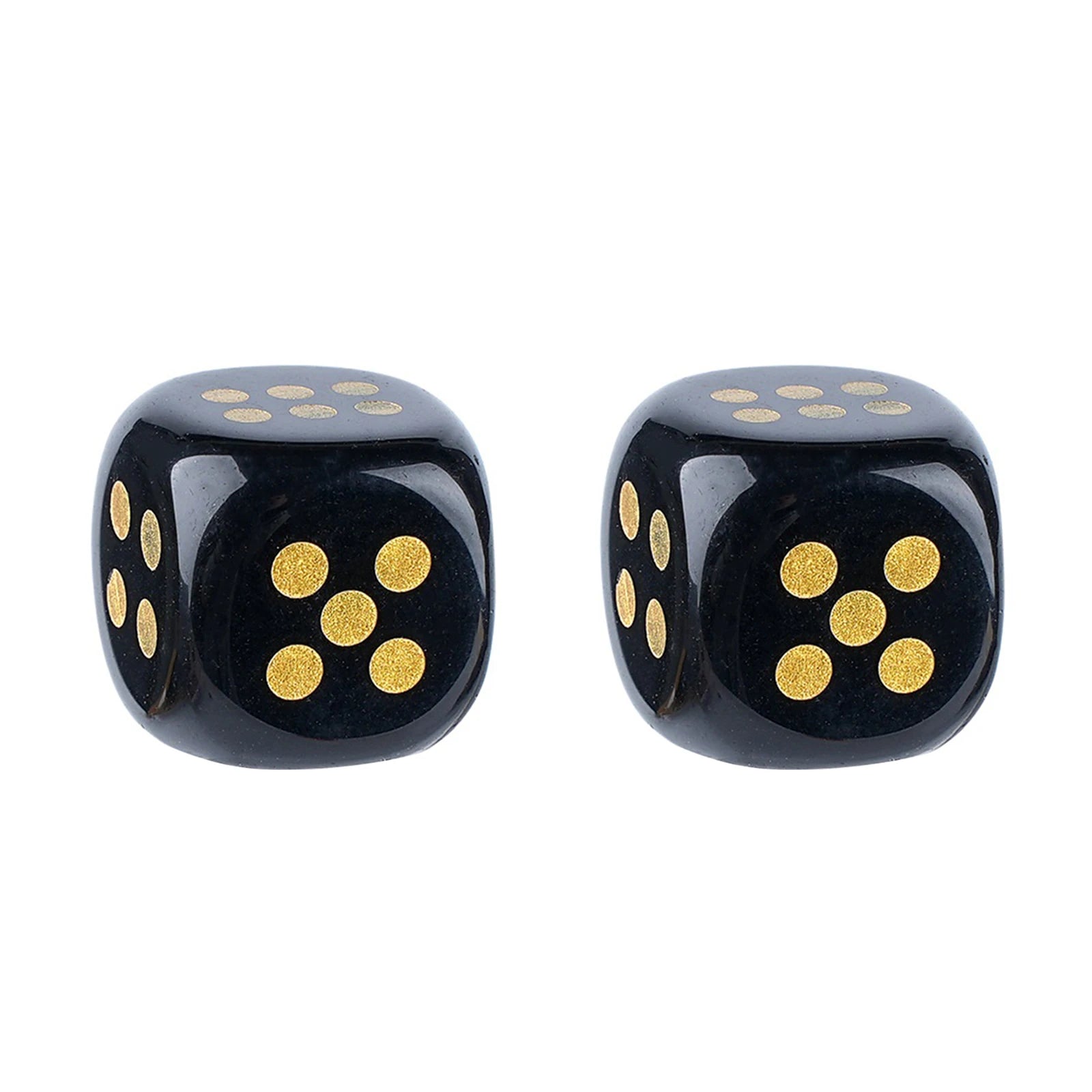 2PCS 6-Sided Mahjong Dice Polished Energy Stones Crystal D6 Mahjong Dices for Casino Games Craps DIY Crafts Spiritual Decor