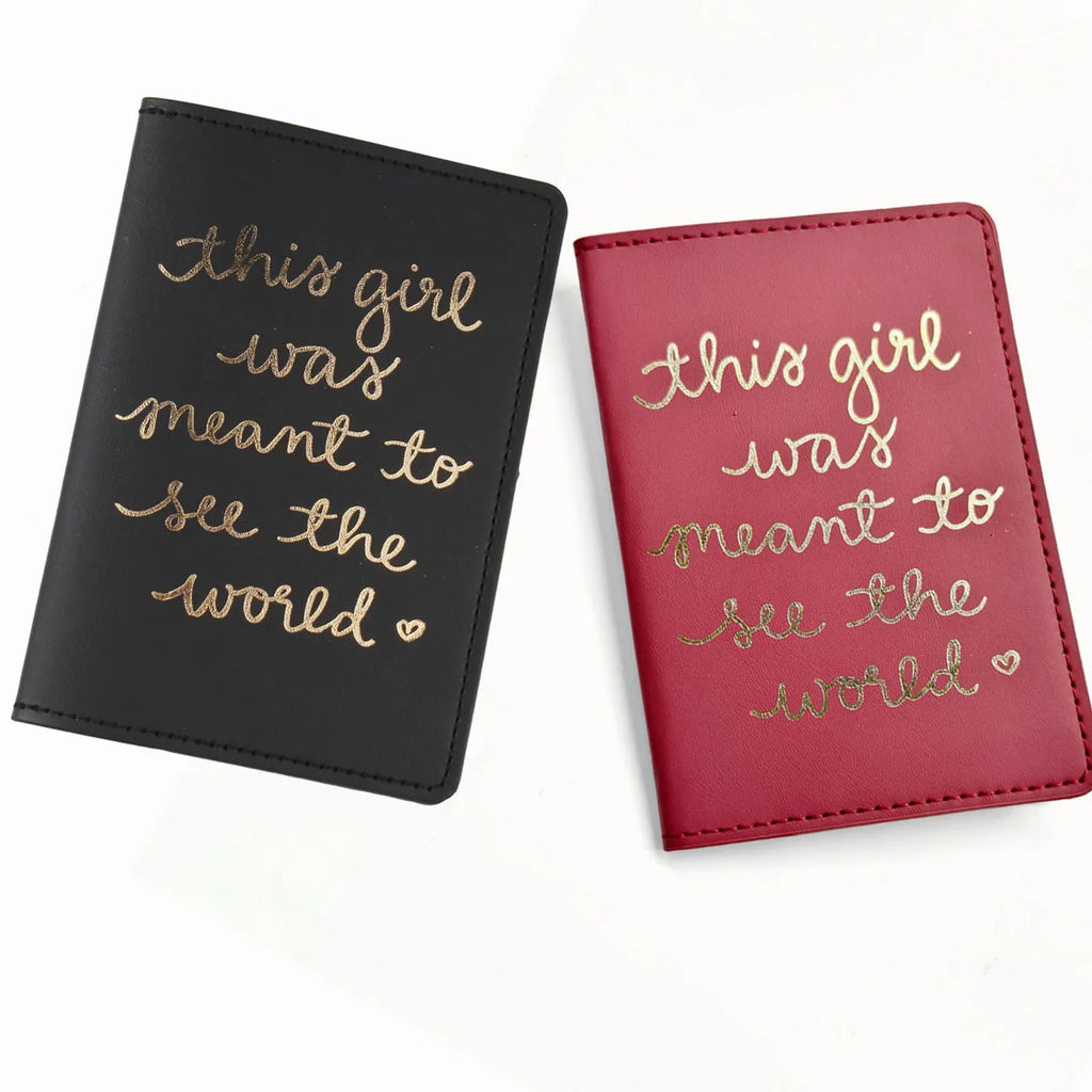 2PCS/Set Letters PU Leather Passport Cover Case Card Holder Lightweight Travel Accessories Wallet Gift For Couples