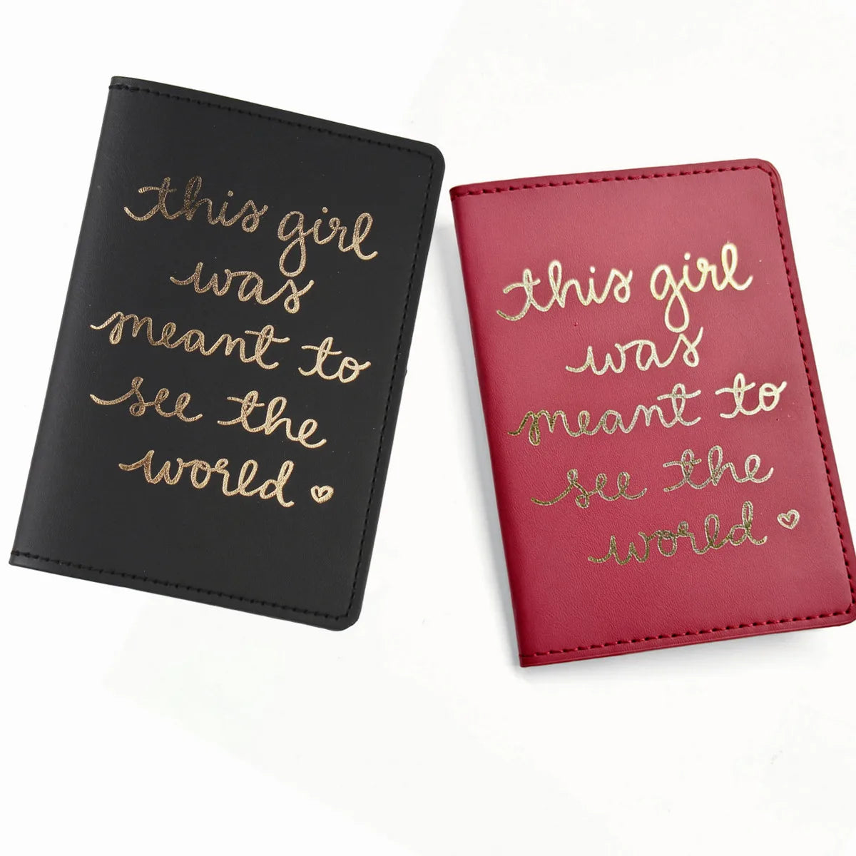 2PCS/Set Letters PU Leather Passport Cover Case Card Holder Lightweight Travel Accessories Wallet Gift For Couples
