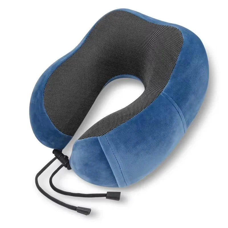 Massage U Shaped Memory Foam Neck Pillow Ergonomic Cervical Support Soft Travel Pillow for Airplane Car Road Trip Rest