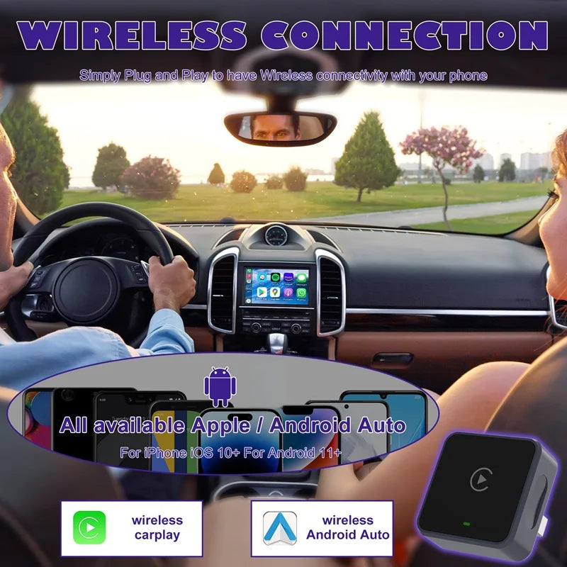 Lenovo Mini Carplay AI Box Wired to Wireless CarPlay/Android Auto 2in1 Box 5GHz WiFi5 for 99% Original Wired CarPlay/Auto Car