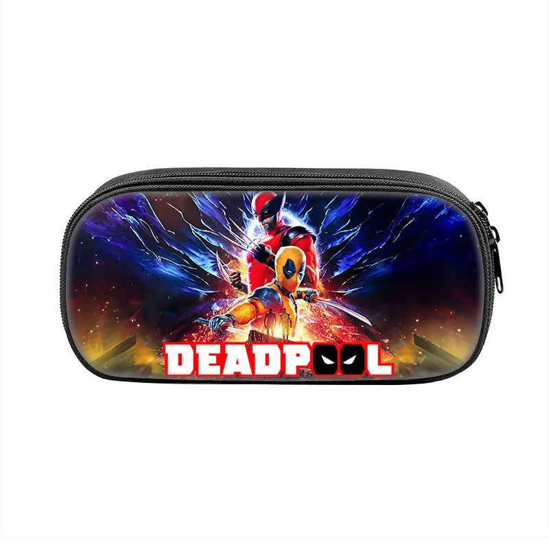 Popular Movies Deadpool Pencil Cases Fun Cartoon Anime Pen Box Bag for Student Big Capacity School Supplies Zipper Pencilcases