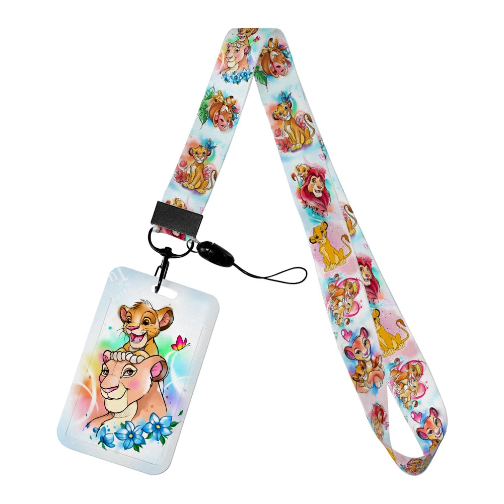The Lion King Simba Disney Neck Strap Lanyard Movie Boys Card Cover Cartoon Badge Holder ID Card Students Hang Rope Gifts