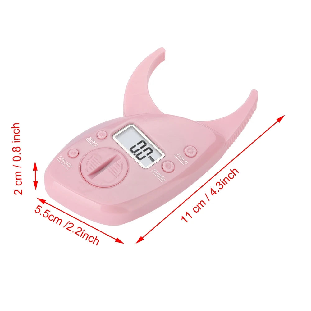 Body Fat Caliper Body Fat Loss Tester Pink Body Fat Monitors Portable Digital Skinfold Measurement Tester Measuring Caliper