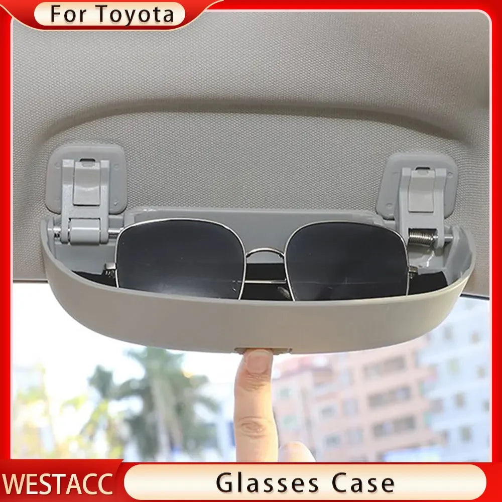 ABS Car Sunglasses Case Glasses Holder for Toyota Camry Highlander RAV4 CHR Corolla Yaris Eyeglasses Storage Box Accessories