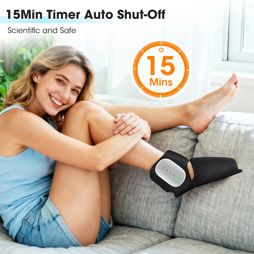 Wireless Air Pressure Ankle Massager Electric Heating Vibration Massage Airbag Compression Foot Ankle Muscle Relaxation Care